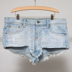 GORGEOUS Carmar Light Wash Embroidered Shorts